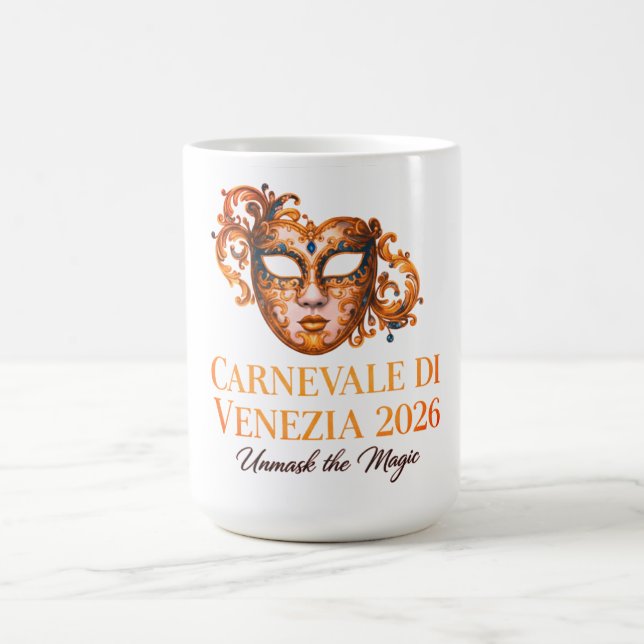 Elegant Venetian Mask Ceramic Mug (Centre)