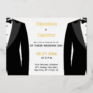 Elégant Véritable Pétrole Or Gay Invitations de ma