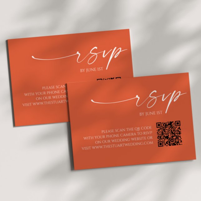 Elégant Verona Sunset QR Code Mariage Carte RSVP (Créateur téléchargé)