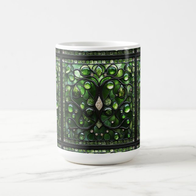 Élégant verre vert à rideau look Mug (Centre)