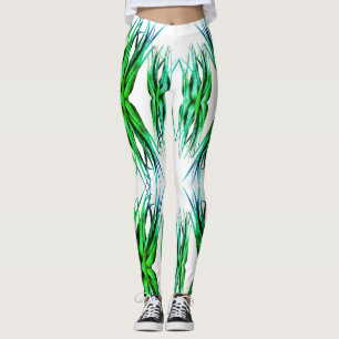 Élégant Vert Aloe Vera Plante Leggings modernes