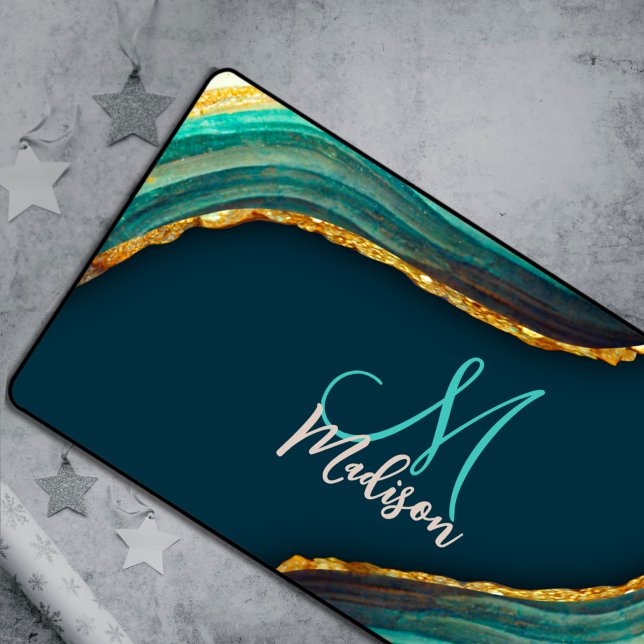 Elégant vert émeraude marbre art faux or (Créateur téléchargé)