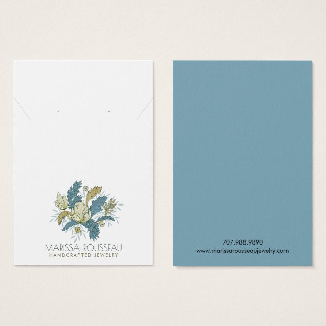 Élégant Vins Floraux portant collier carte d'affic (Devant & derrière)