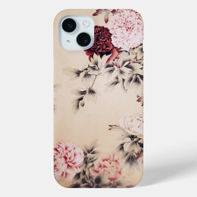 élégant vintage beige floral iPhone 6 coque (Verso)