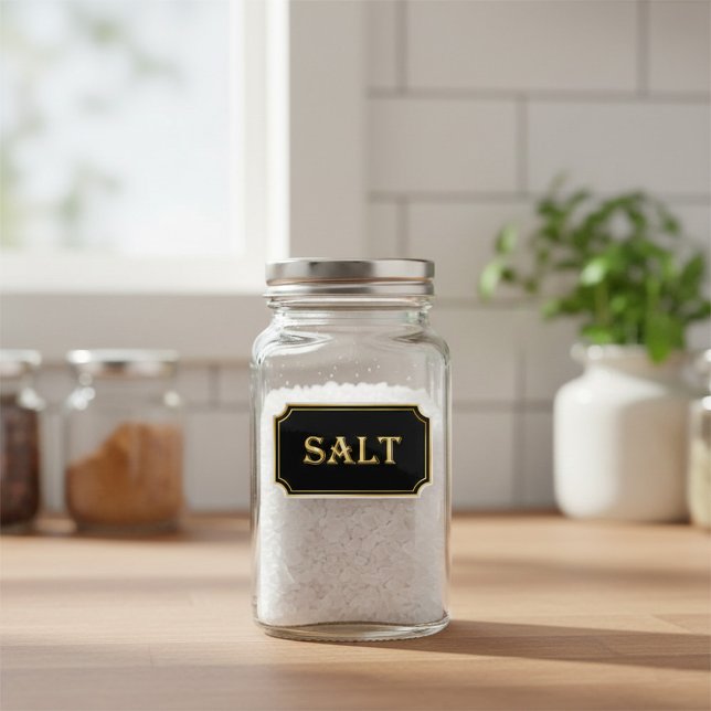 Élégant Vintage Black and Gold Pantry Étiquette (Créateur téléchargé)