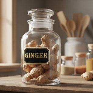 Élégant Vintage Black and Gold Pantry Étiquette