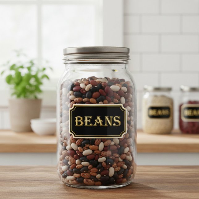 Élégant Vintage Black and Gold Pantry Étiquette (Créateur téléchargé)