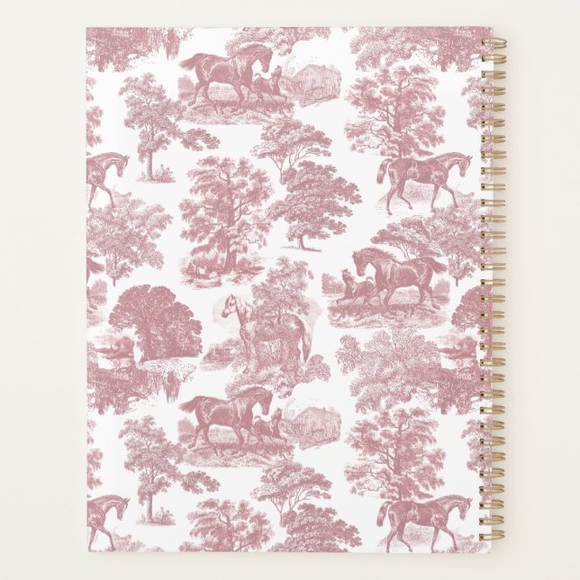 Élégant Vintage Chic Rose Cheval Toile Mariage (Dos)