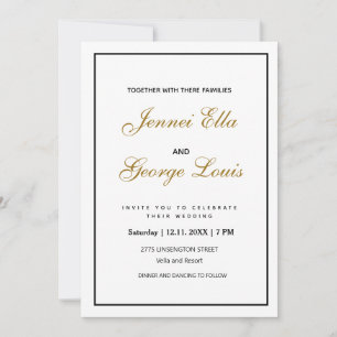 Élégant Vintage classique simple Invitation