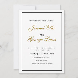 Élégant Vintage classique simple Invitation