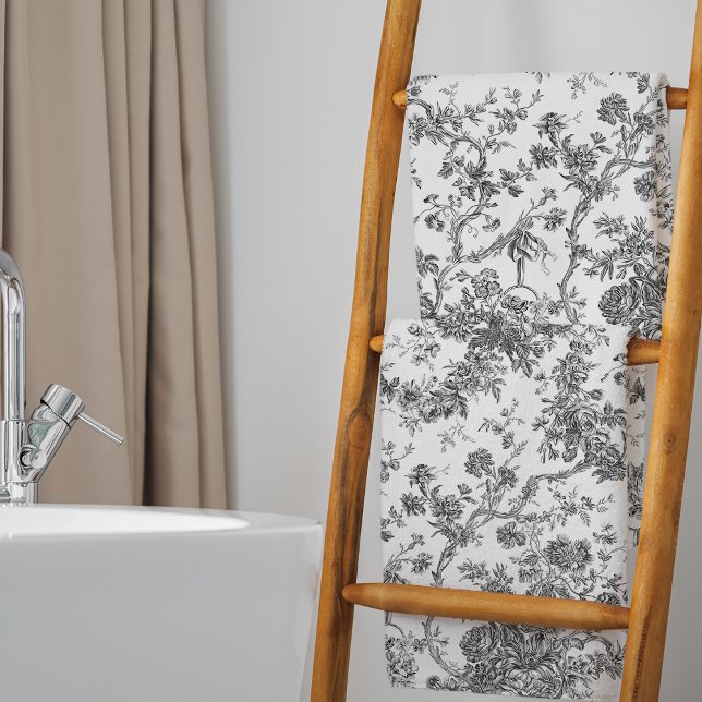 Élégant Vintage Français gravé Floral Gris-Toile (Créateur téléchargé)