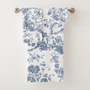 Élégant Vintage Français gravé Floral Toile-Bl