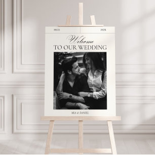 Elégant Vintage Mariage Affiche de bienvenue Photo