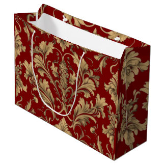 Elégant Vintage or Damas Sac cadeau