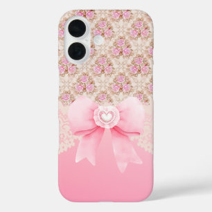 Élégant Vintage rose floral iPhone 16 Coque