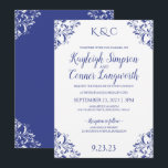 Elégant Vintage Royal Blue Wedding Invitations<br><div class="desc">NADINE WEDDING INVITATIONS (Royal Blue) : Cet élégant modèle d'invitation de mariage présente un design unique de coins vintages. Ce design est en bleu royal, mais vous pouvez le modifier à votre extrémité : **COMMENT CHOISIR VOTRE PROPRE COULEUR : 1) Cliquez sur le bouton "Customiser" ou "Personnaliser" ou "Modifier". 2)...</div>