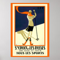 Elegant Vintage (Ste) St. Croix Skiing Poster