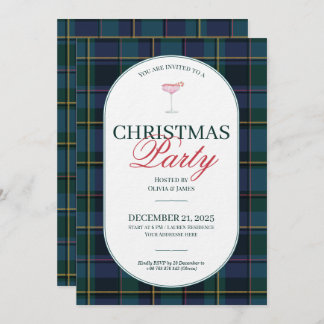 Elegant vintage Tartan Plaid Christmas Invitation
