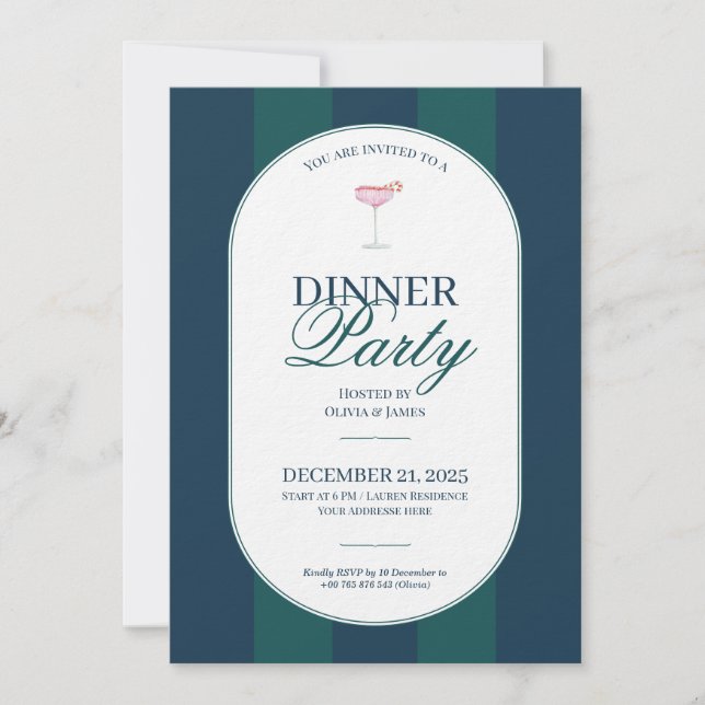 Elegant vintage Tartan Plaid Christmas Invitation (Devant)