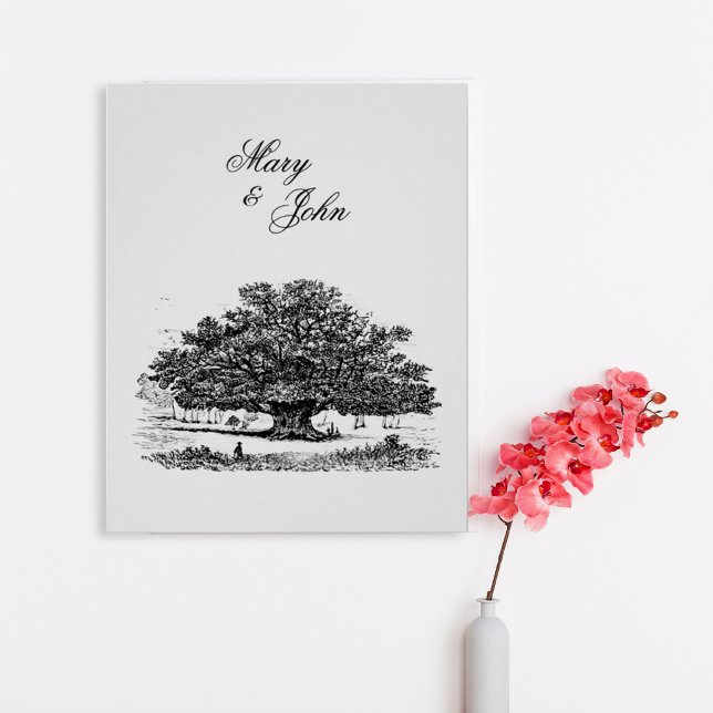 Elegant Vintage Tree Sketch Wedding Poster (Créateur téléchargé)