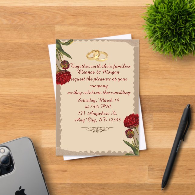 Elegant Vintage Wedding Invitation (Insitu (Carte d'invitation))