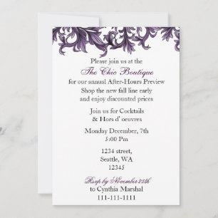 Elégant violet Business party Invitation