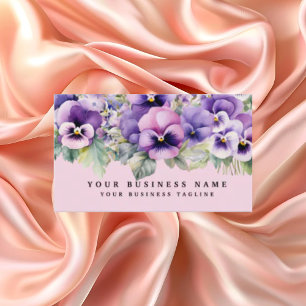 Élégant violet de fleurs Cartes de visite