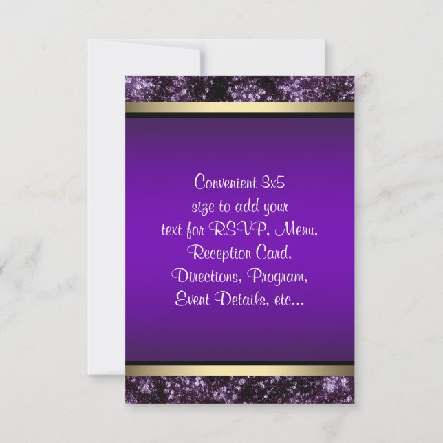 Élégant violet et or RSVP (Devant)