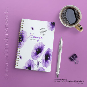 Élégant violet Floral Spiral Planner personnalisab