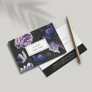 Élégant violet foncé floral   Certificat cadeau