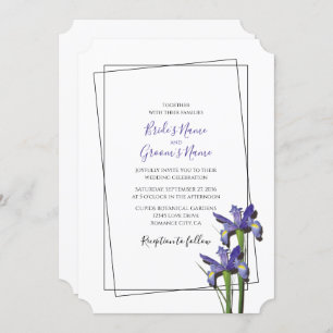 Élégant violet Iris Invitations de mariage Iris