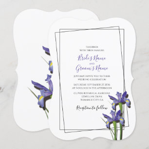 Élégant violet Iris Invitations de mariage Iris