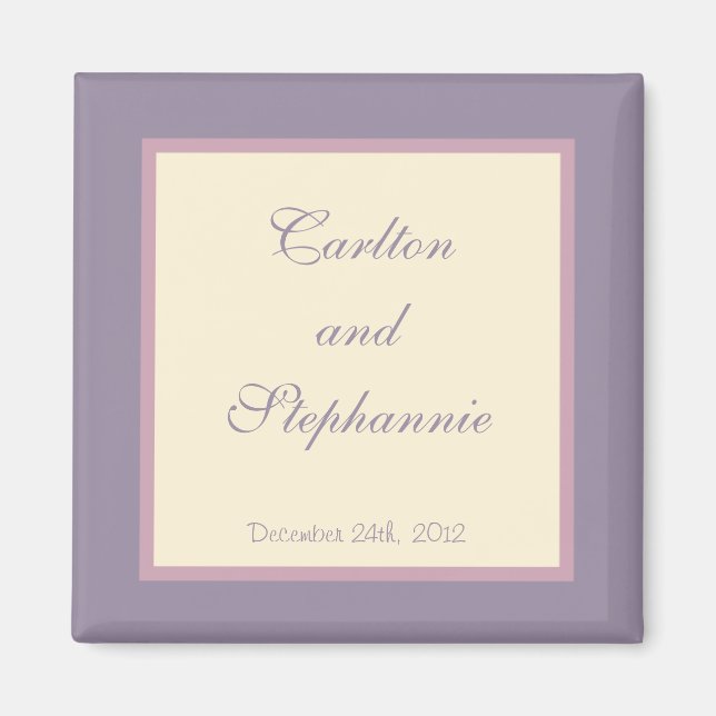 Élégant violet Mariage Magnet Favoriser (Devant)