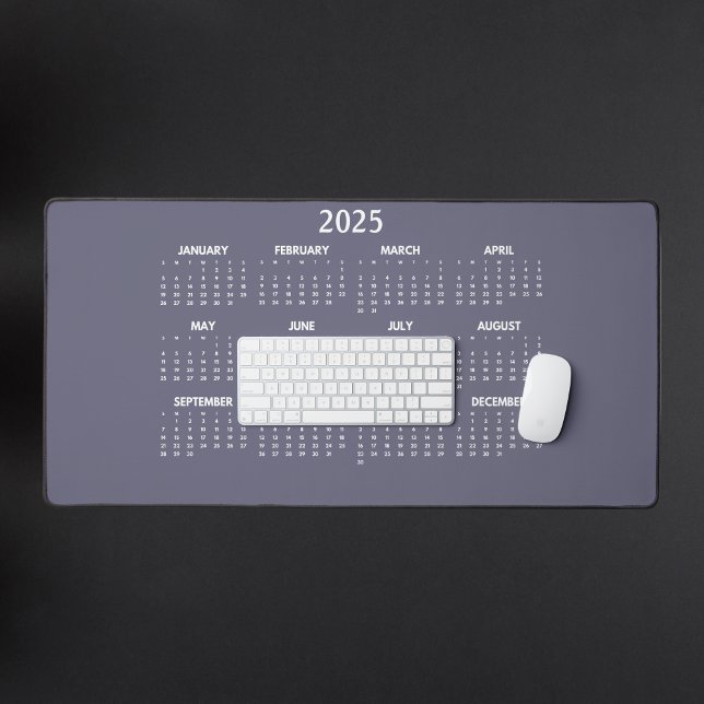 Elégant violet minimaliste motif design (2025 Purple Desk Calendar Mouse Pad for Women)