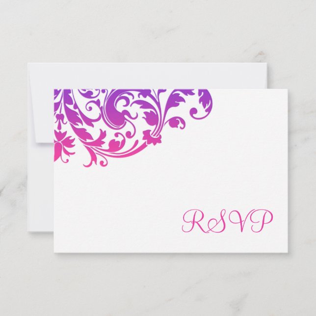 Élégant violet rose fleurit RSVP (Devant)
