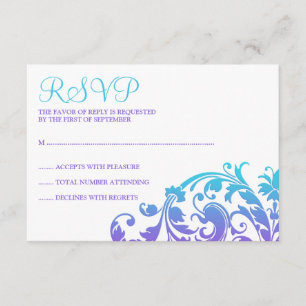 Élégant violet Turquoise Bat mitzvah RSVP