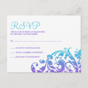 Élégant violet Turquoise Bat mitzvah RSVP