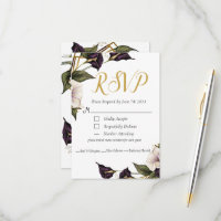Elégant Violet violet Calla Lily Mariage RSVP