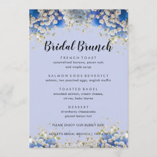 Élégant Violets violet Floral Bridal Brunch Menu