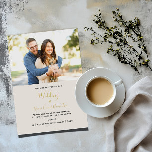 Élégant votre faire-part de mariage photo romantiq