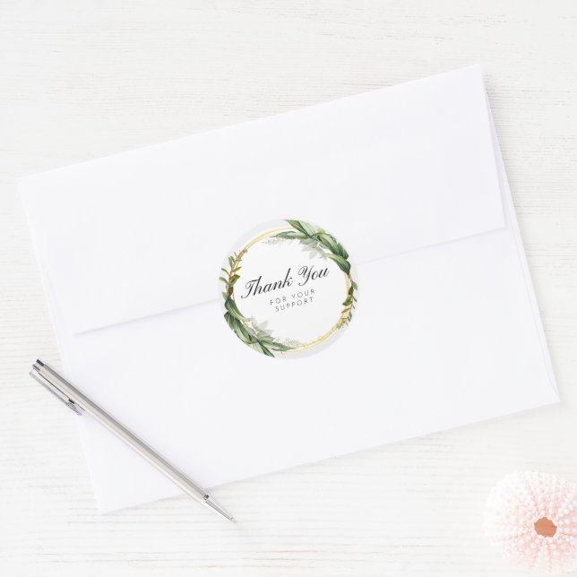 Elegant Watercolor Floral Thank You Sticker (Enveloppe)