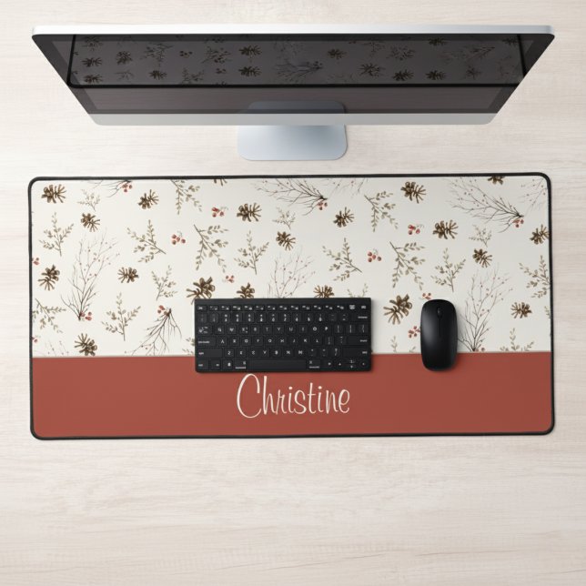 Elegant Watercolor Woodland Winterberry Monogram (Créateur téléchargé)