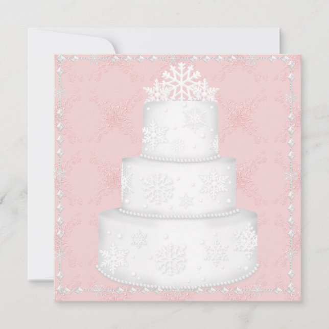 ELÉGANT WATERMELON MARIAGE CAKE INVITATION TOPPER (Devant)