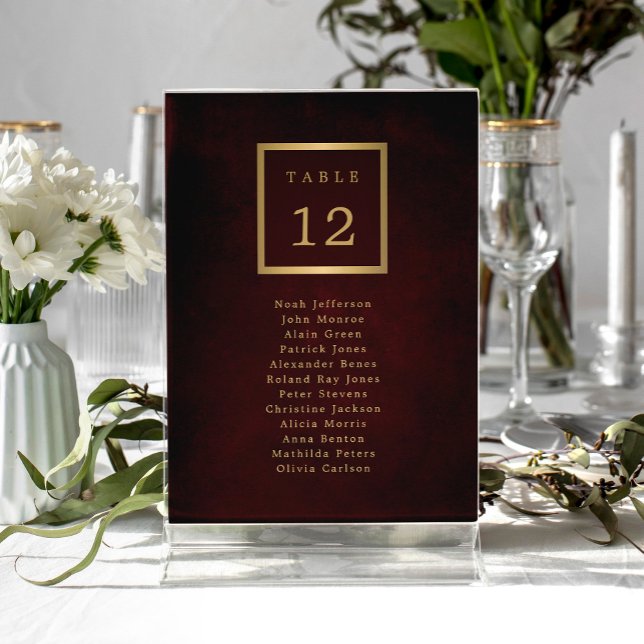 Elegant wedding guests seating chart table number (Créateur téléchargé)