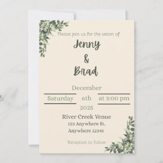 Elegant wedding invitation