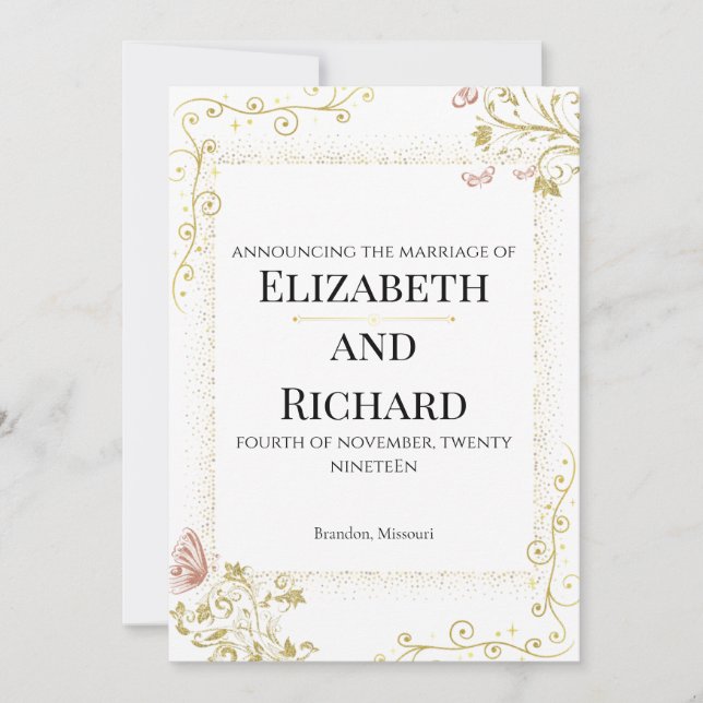 Elegant Wedding Invitation (Devant)