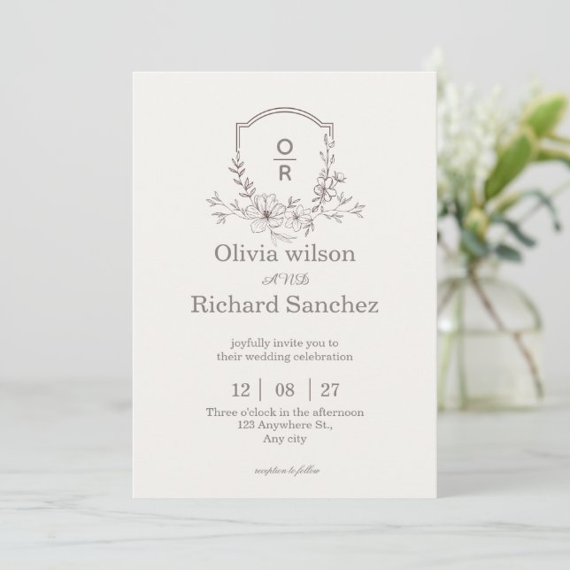 Elegant Wedding Invitation Card (Debout devant)