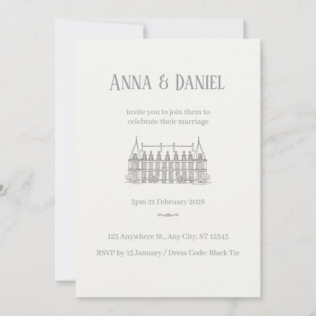 Elegant Wedding Invitation Card  (Devant)