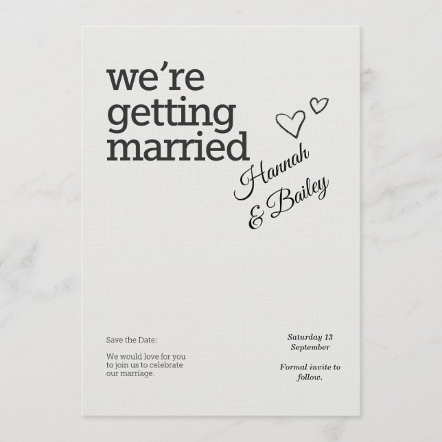 Elegant Wedding Invitation – Personalized (Devant)