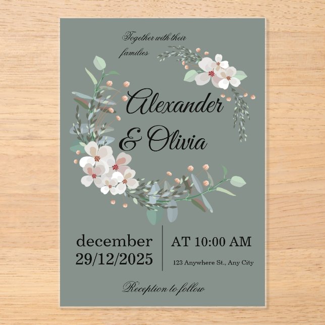 Elegant Wedding Invitation – Simple and Luxurious  (Recto)